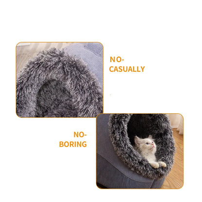 Pet House for Small Dog Cat Bed House Portable Enclosed Plush Pet Kitten Nest Winter Warm Soft Pet Cave Kennel Deep Sleep Sofa