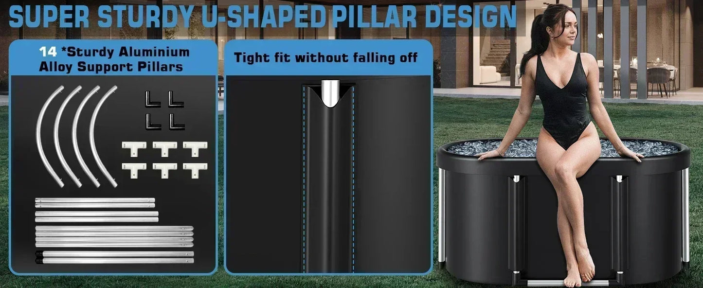 1 Ser Ice Bath Tub for Athletes Multiple Layered Portable Outdoor Cold Plunge Tub for Recovery,Cold Plunge for Family-Foldable