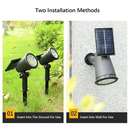 2/9LEDs RGB Solar Light Outdoors Landscape Spotlights Color Changing 2 In 1 Wireless Waterproof Solar Wall Lamp Patio Garden