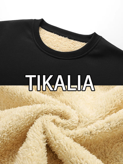 Men’s Fleece Lined Sweatshirt Winter Warm Pullover Crewneck Thick Thermal Casual Top Long Sleeve Shirt for Outdoor Sports