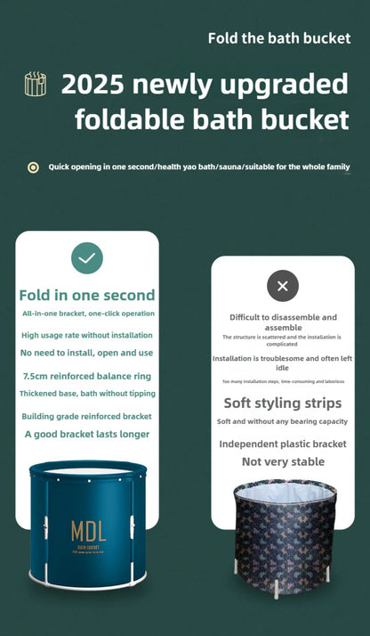 1 unit Strengthened DIY-style bathtub for adults with built-in heat retention feature. A foldable home-use bath product.