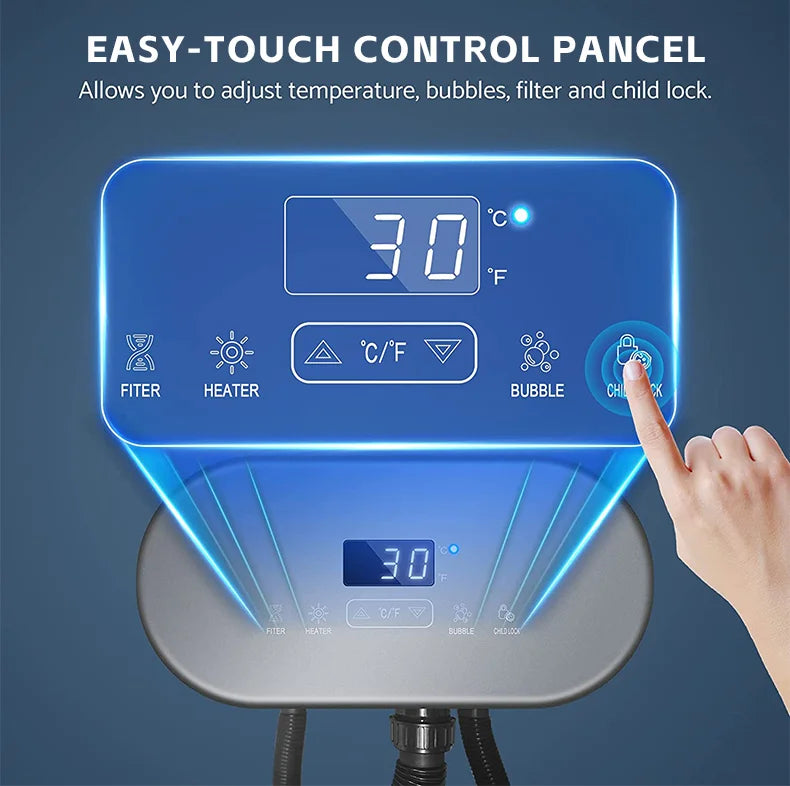 Top Grade Inflatable Luxury Pure Spa Heating Bubble Massage Pool Outdoor Hot Tub Pool Family Above Ground Spa Pool