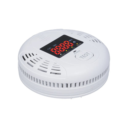2 in 1 Smoke Carbon Monoxide Alarm Detector Dual Sensor with LCD Display Screen for Hotels Office Buildings Teaching Buildings