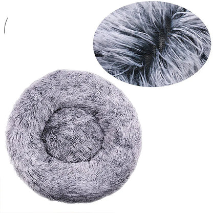 40-90cm Round Pet Bed for Large Dog Bed Super Soft Cat Bed Long Plush Dog House for Medium Dog House Winter Warm Sleeping