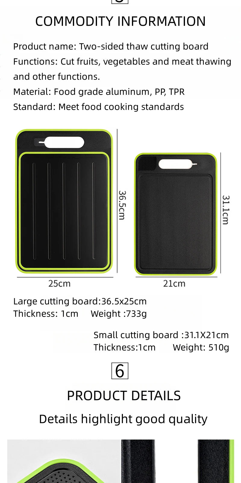 Kitchen Thawing Cutting Board Defrosting Function Physical Thawing Chopping Board Kitchen GarlicHigh Efficiency Physical Thawing