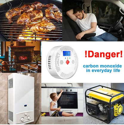 Tuya WiFi Smart Carbon Monoxide Detector Alarm 85dB Sound Warning LCD Digital Display Home Indoor Real-Time CO Monitor Poisoning