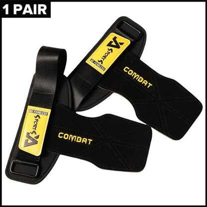 Cowhide Power-Assisted Straps Grips Fitness Gloves Anti-Skid Pads for Women Men Gym Workout Fitness Exercise【1 Pair】