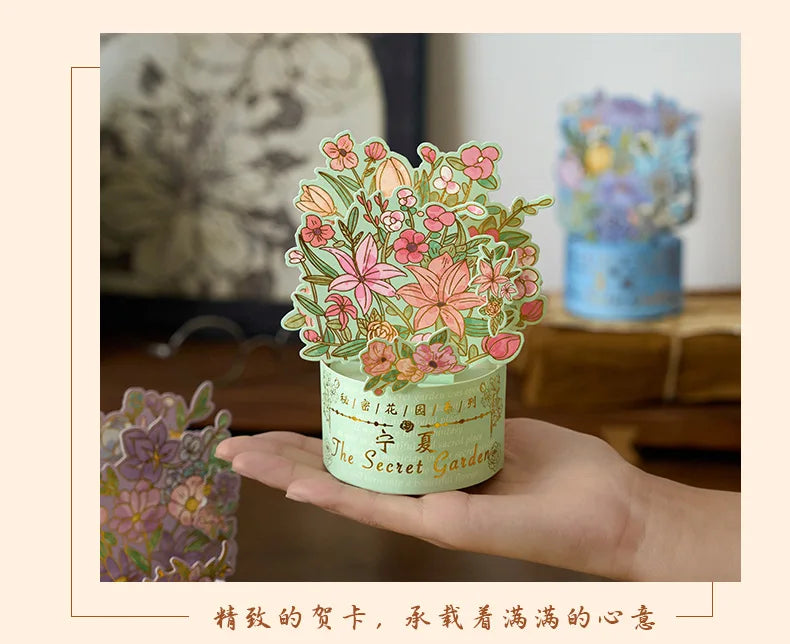 3D Pop UP Flower Greeting Cards Birthday Invitation Card Handmade Butterfly Thank You Postcard Wife Mom Girlfriend Teacher Gifts