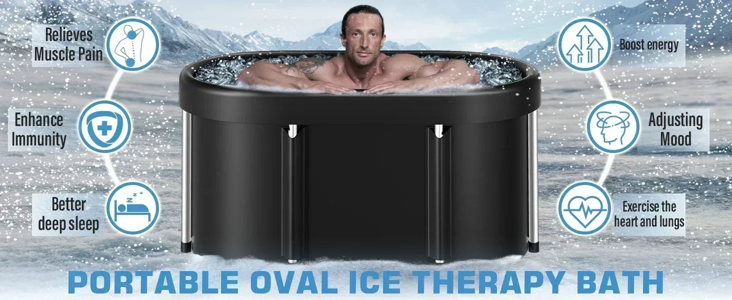 1Set Ice Bath Tub Portable Outdoor Cold Plunge Tub for Recovery Cold Plunge for Family-Foldable for Gym/Home Ice Bath Tub