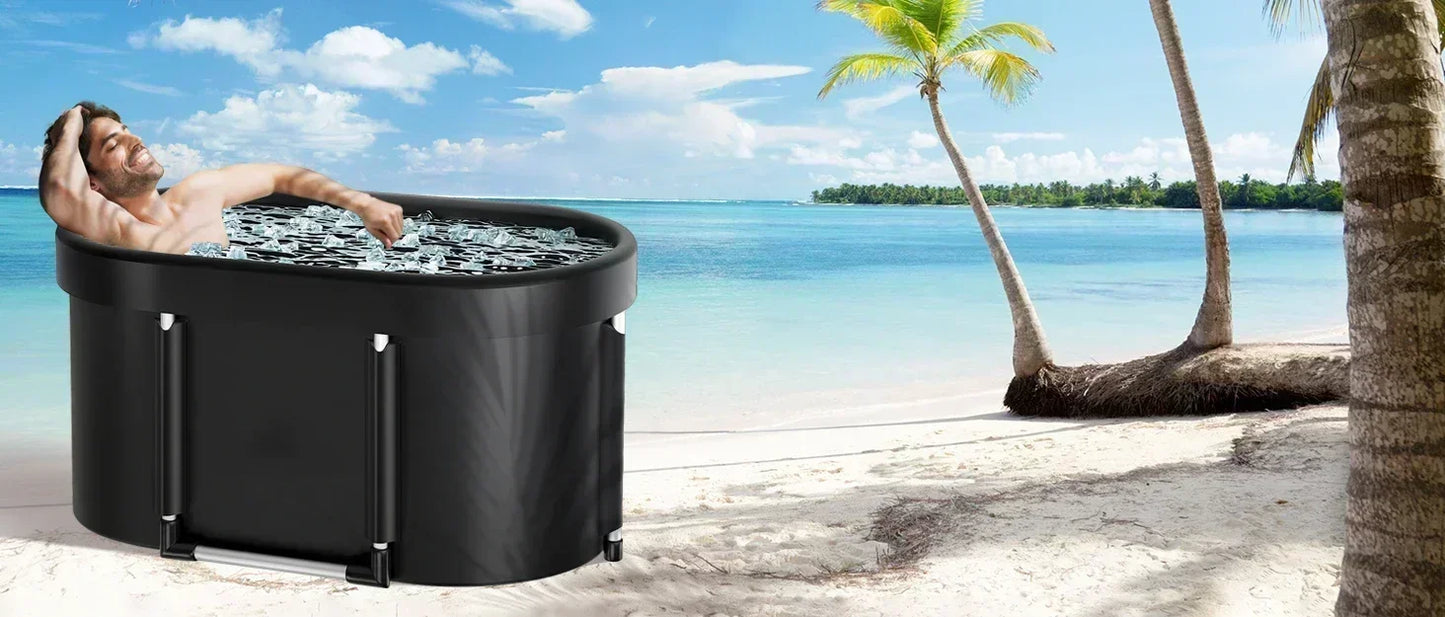 1Set Ice Bath Tub Portable Outdoor Cold Plunge Tub for Recovery Cold Plunge for Family-Foldable for Gym/Home Ice Bath Tub