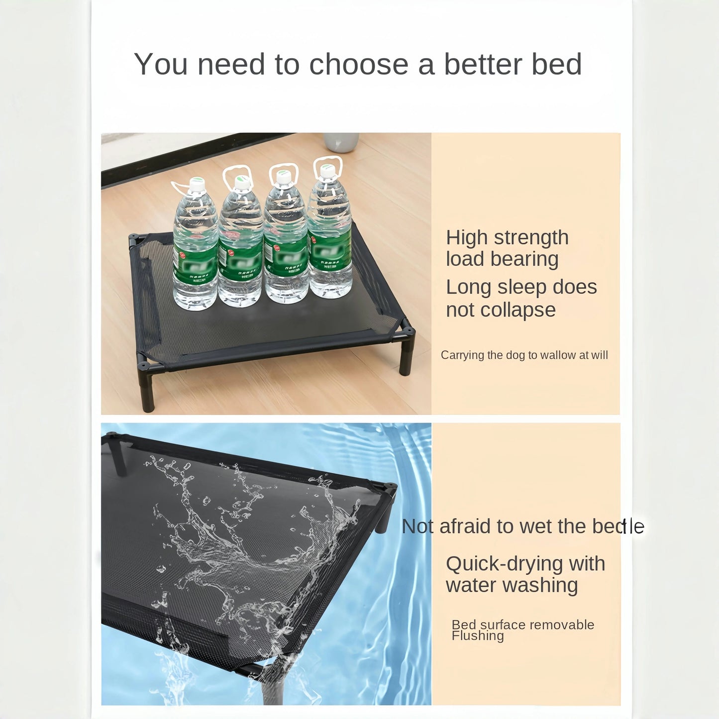 Pet Dog Cat Camping Bed  Elevated Bed for Dogs Folding Puppy Camping Bed Cat House Portable Removable Washable Dog Hammock