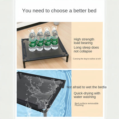 Pet Dog Cat Camping Bed  Elevated Bed for Dogs Folding Puppy Camping Bed Cat House Portable Removable Washable Dog Hammock