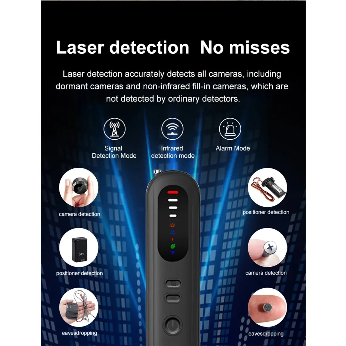 Camera detector, travel security guard, infrared scanner, anti-eavesdropping, positioning signal detector T06