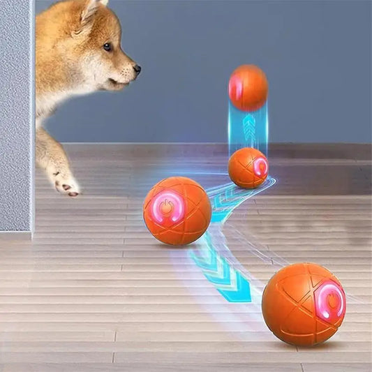 Dog Ball Toy LED Light Automatic Moving Dog Ball Interactive Rolling Shaky Ball Toy for Dogs Rechargeable pet Interactive Toys