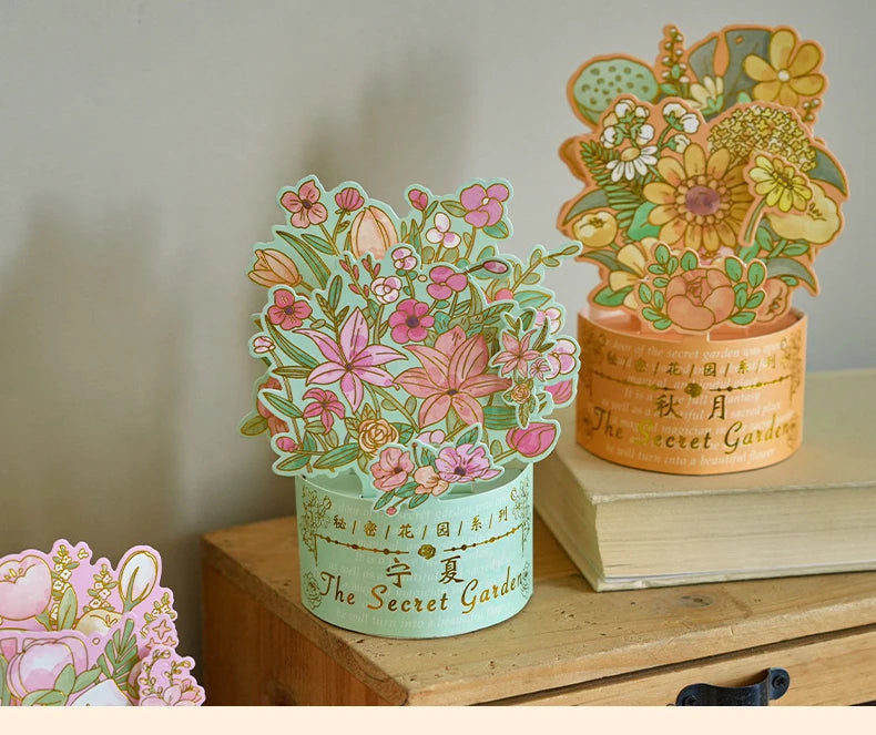 3D Pop UP Flower Greeting Cards Birthday Invitation Card Handmade Butterfly Thank You Postcard Wife Mom Girlfriend Teacher Gifts