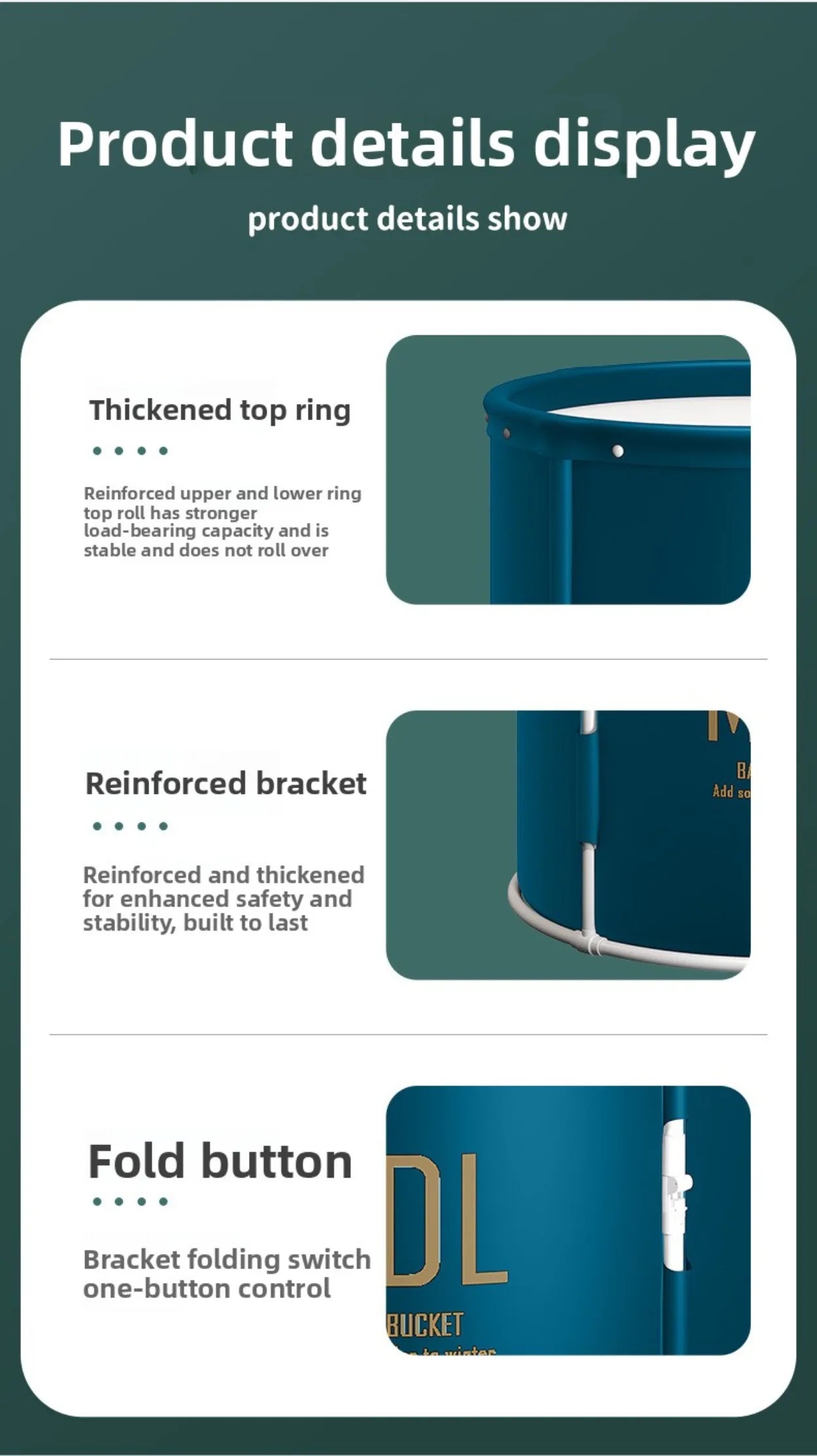 1 unit Strengthened DIY-style bathtub for adults with built-in heat retention feature. A foldable home-use bath product.