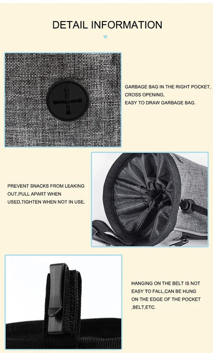 Dog Treat Training Pouch Easily Carries Pet Toys Treats Built In Poop Bag Dispenser Outdoor Dog Trainings Bag