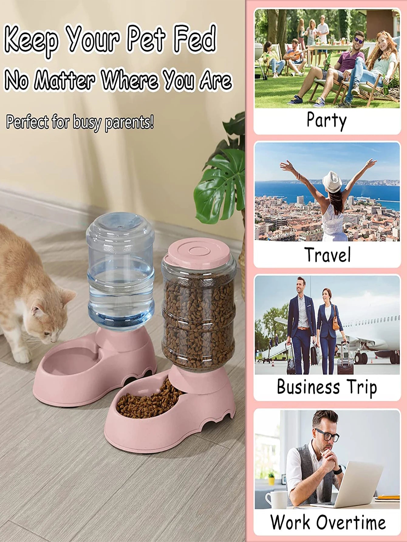 Automatic Water Dispenser Large Capacity Pet Feeder Small Dog Food Bowl  Cat Feeder Drinking Bowl Pet Feeding Drinker Water Bowl