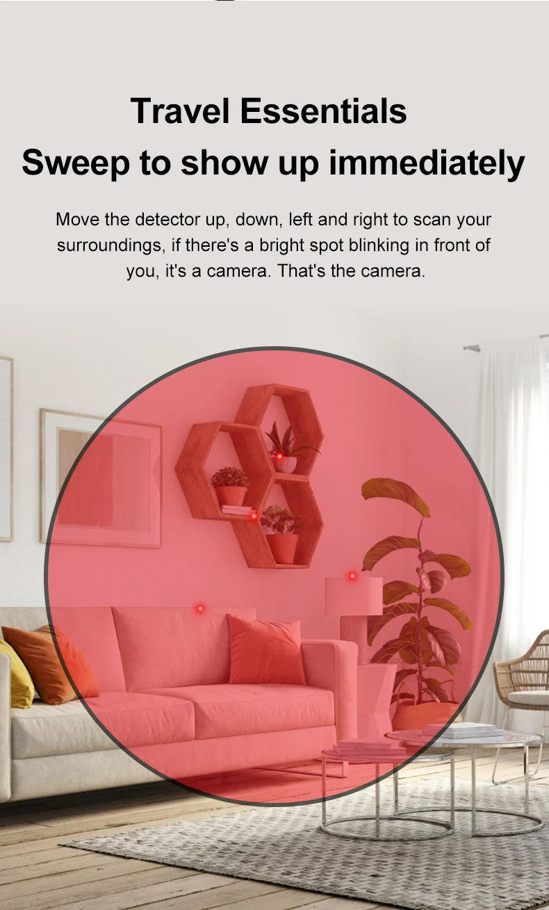 Camera detector, travel security guard, infrared scanner, anti-eavesdropping, positioning signal detector T06