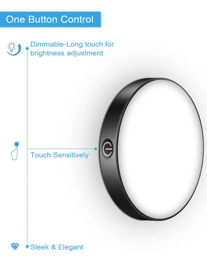 WILLED Rechargeable Dimmable Touch Light Buit-in 1000mAh Batter Portable LED Night Lights for Cabinet Wardrobe Kitchen Bedroom