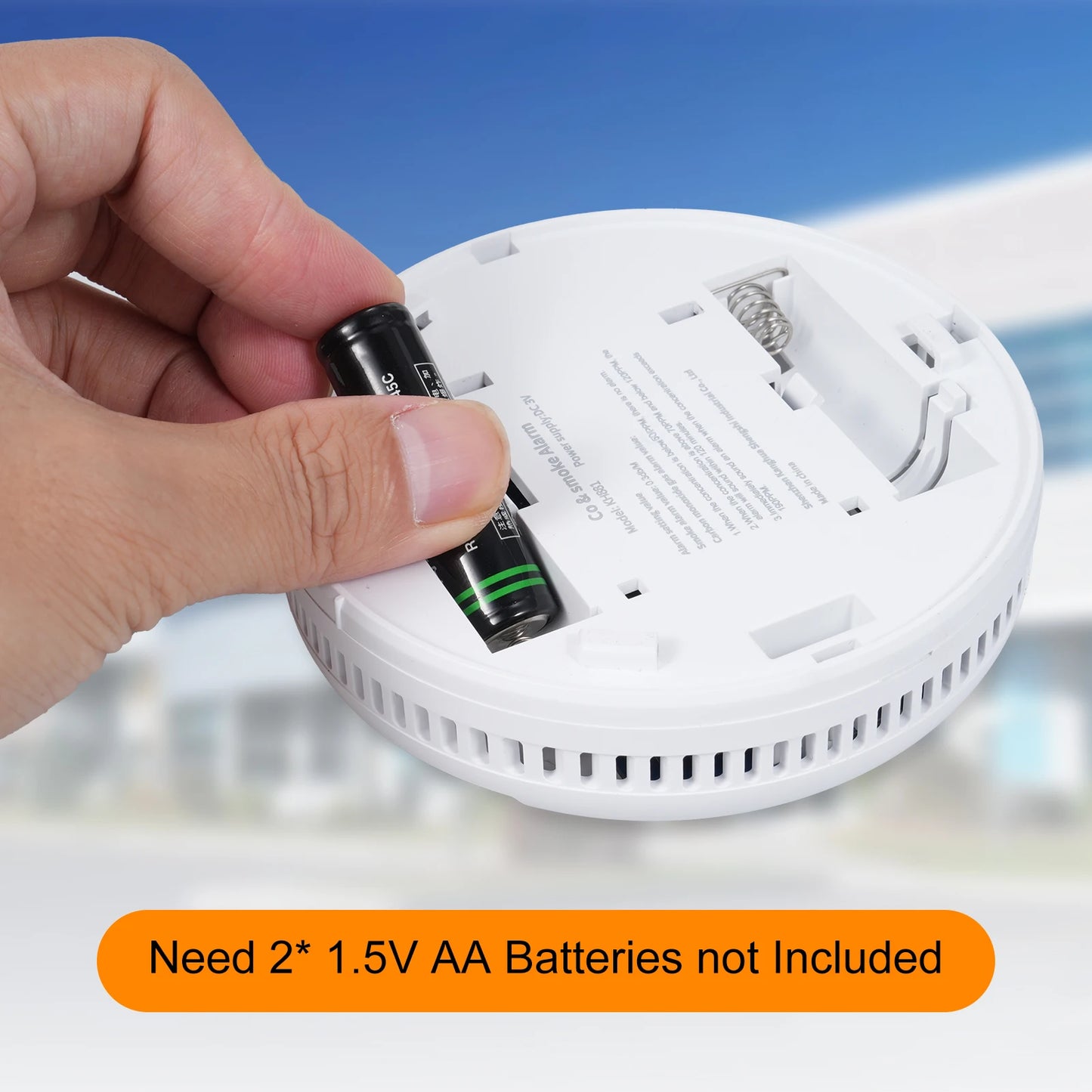 2 in 1 Smoke Carbon Monoxide Alarm Detector Dual Sensor with LCD Display Screen for Hotels Office Buildings Teaching Buildings