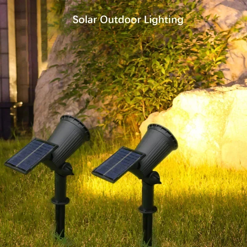 2/9LEDs RGB Solar Light Outdoors Landscape Spotlights Color Changing 2 In 1 Wireless Waterproof Solar Wall Lamp Patio Garden