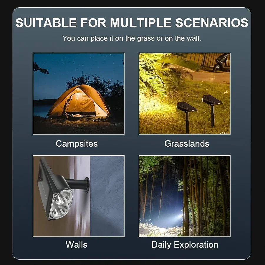 2/9LEDs RGB Solar Light Outdoors Landscape Spotlights Color Changing 2 In 1 Wireless Waterproof Solar Wall Lamp Patio Garden