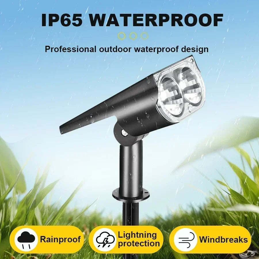 2/9LEDs RGB Solar Light Outdoors Landscape Spotlights Color Changing 2 In 1 Wireless Waterproof Solar Wall Lamp Patio Garden