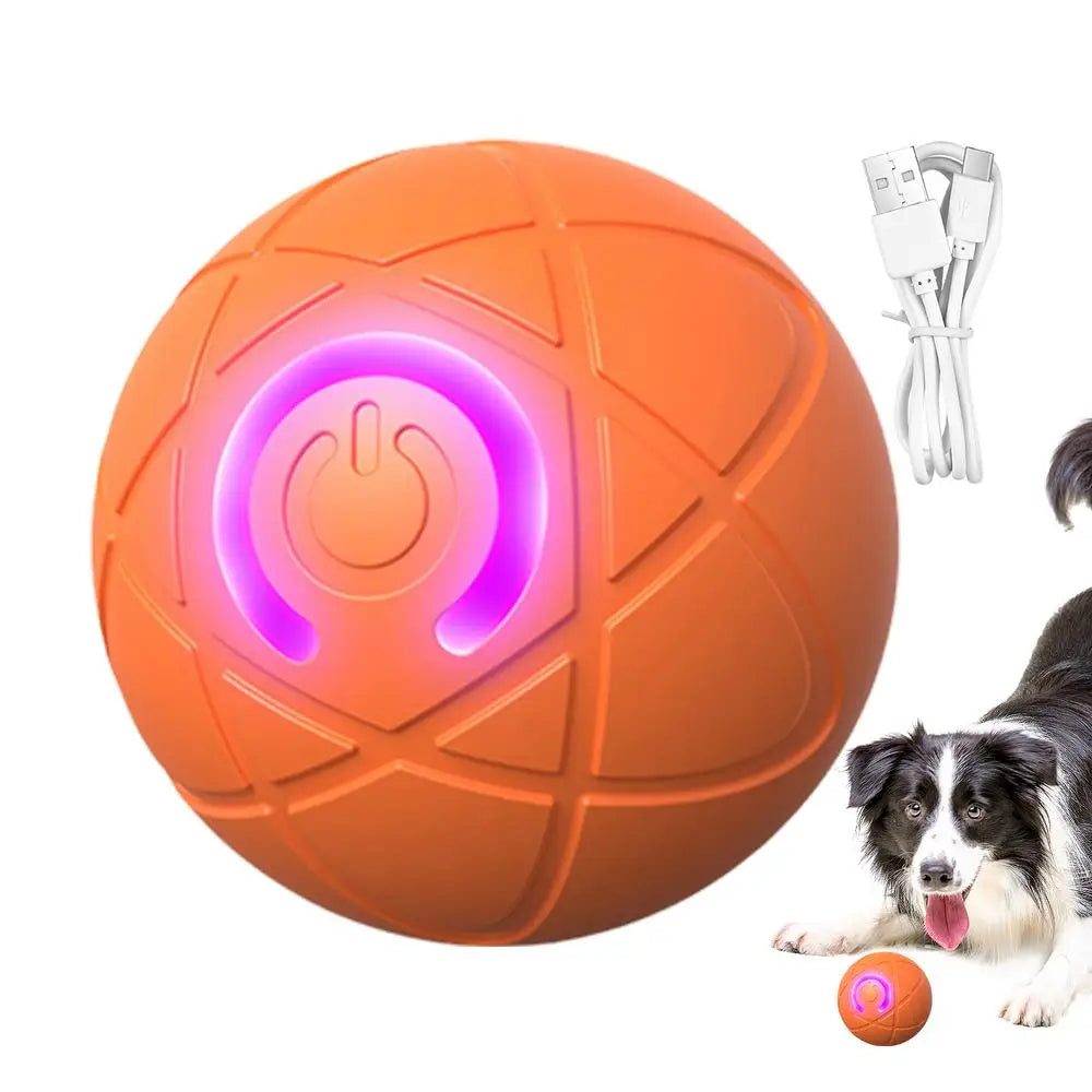 Dog Ball Toy LED Light Automatic Moving Dog Ball Interactive Rolling Shaky Ball Toy for Dogs Rechargeable pet Interactive Toys