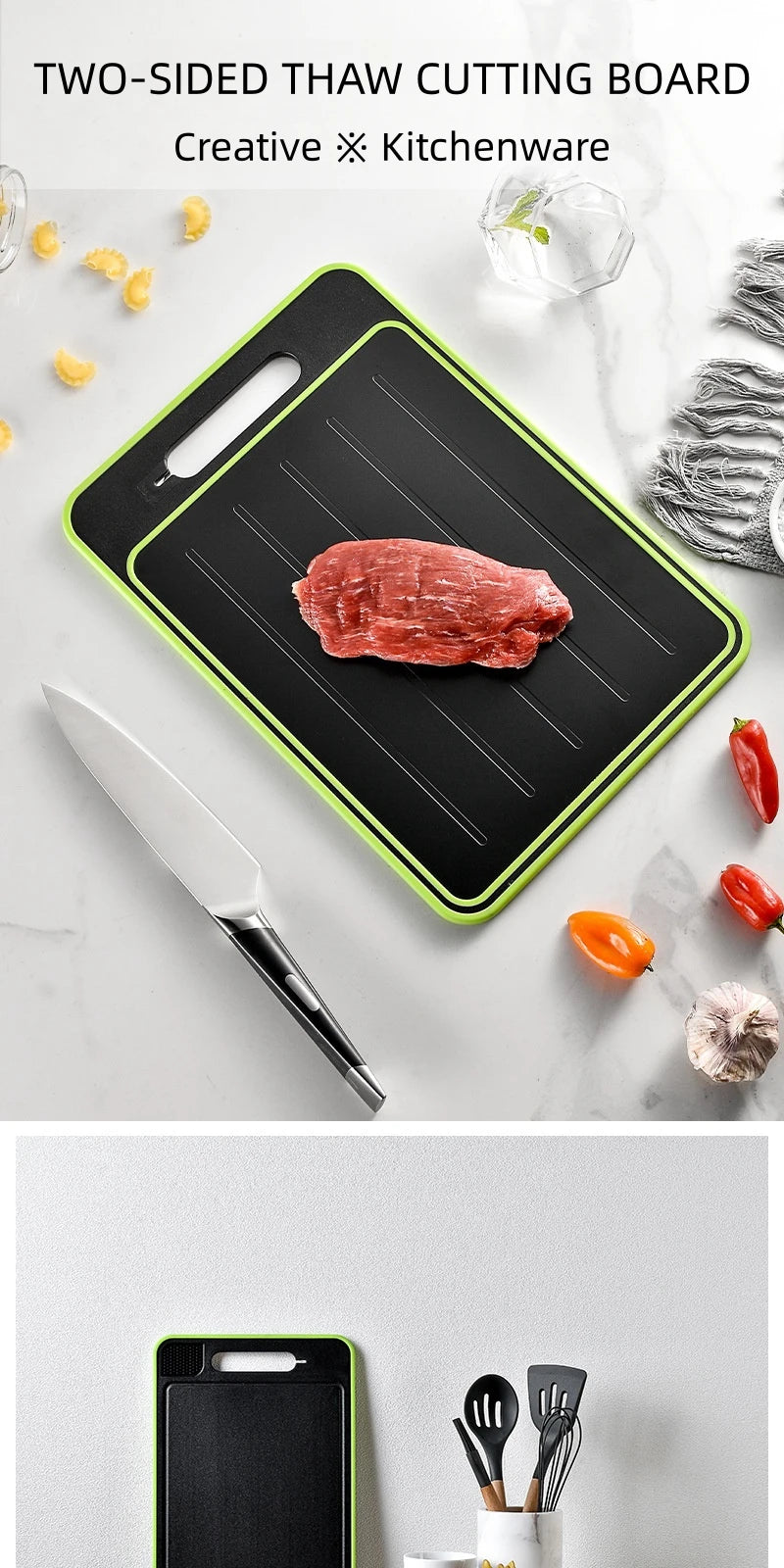 Kitchen Thawing Cutting Board Defrosting Function Physical Thawing Chopping Board Kitchen GarlicHigh Efficiency Physical Thawing
