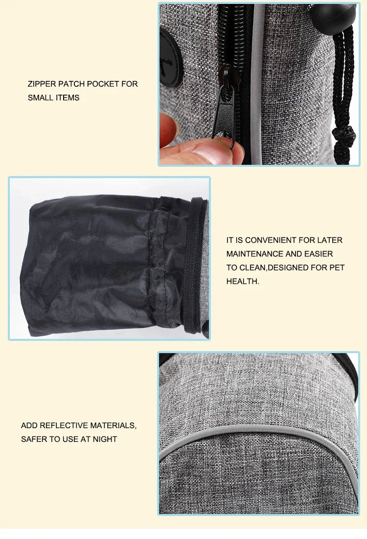 Dog Treat Training Pouch Easily Carries Pet Toys Treats Built In Poop Bag Dispenser Outdoor Dog Trainings Bag