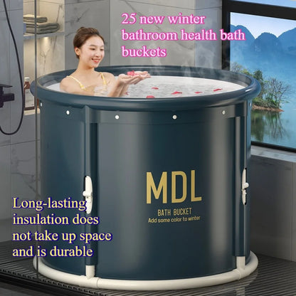 1 unit Strengthened DIY-style bathtub for adults with built-in heat retention feature. A foldable home-use bath product.