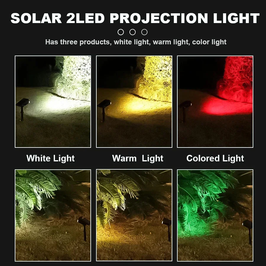 2/9LEDs RGB Solar Light Outdoors Landscape Spotlights Color Changing 2 In 1 Wireless Waterproof Solar Wall Lamp Patio Garden