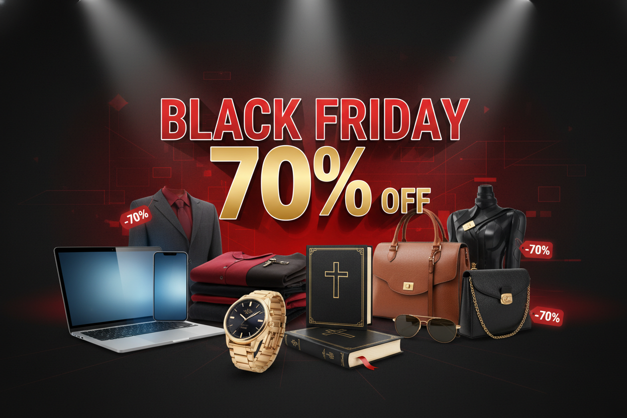 Black Friday 70% OFF Banner sem Botão